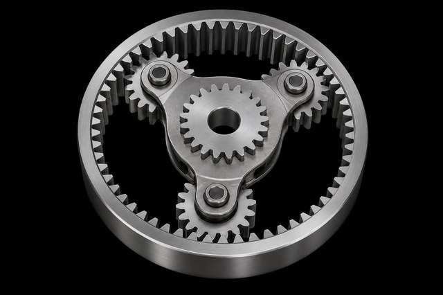 Planetary gear set with sun planets and ring